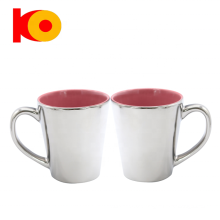 Customized Logo Luxus Elektroplattierte Keramik -Becher -Kaffee -Milch -Teetasse mit goldenem Griff